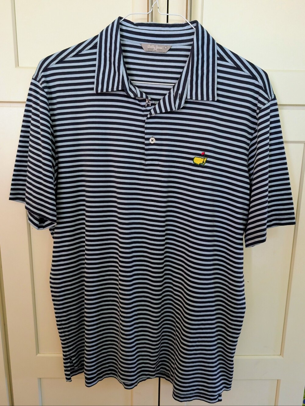 Bobby Jones Masters‎ Polo Navy Striped Polo with Masters Logo
